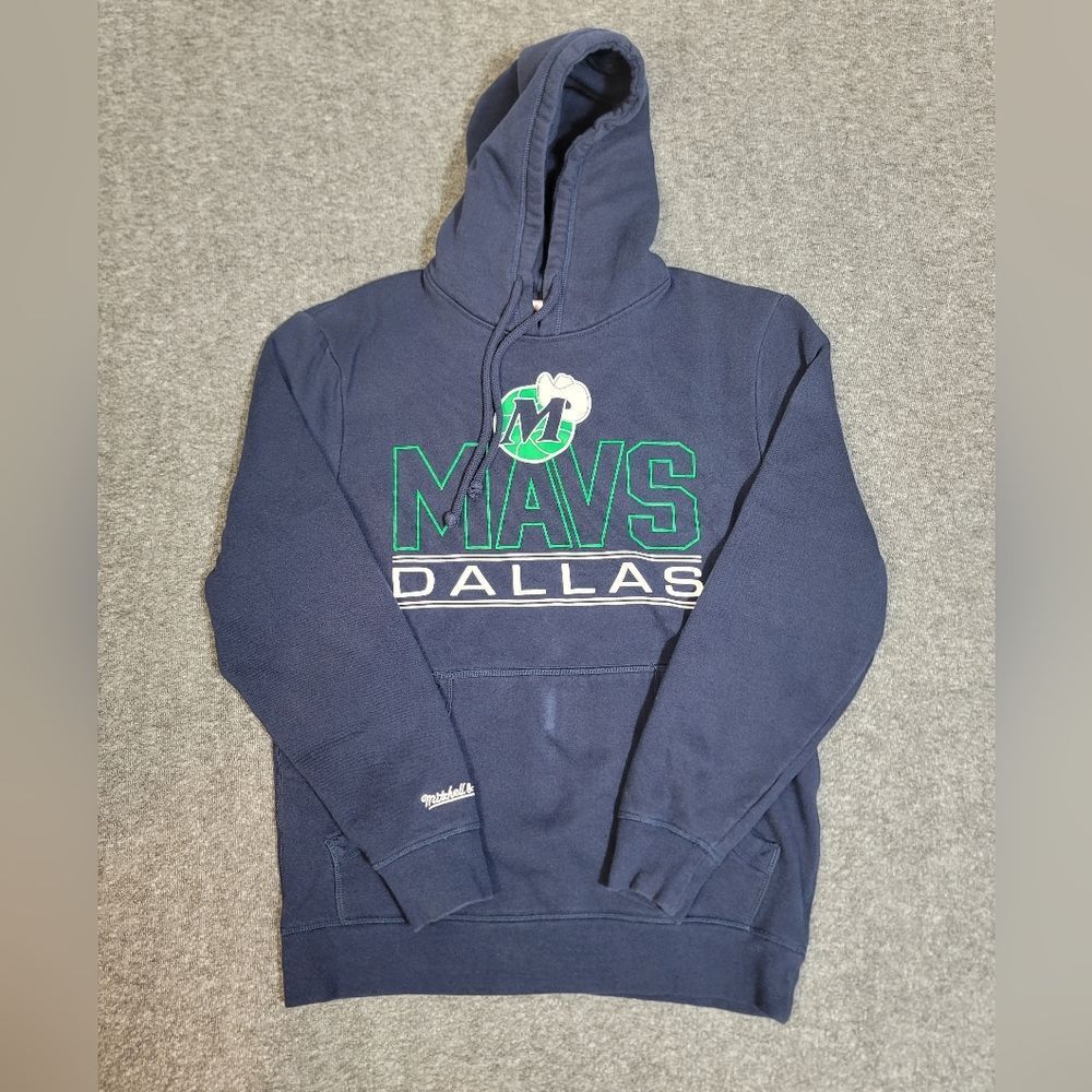 Mitchell & Ness Dallas Mavericks Hoodie Men’s M Navy Retro Mavs Pullover
